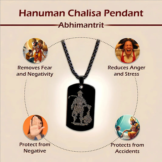 Black Hanuman Chalisha Pendant with Chain
