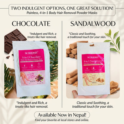 4-in-1 Bikini Hair Removal Wax Powder Mask - Two Different Flavors Available